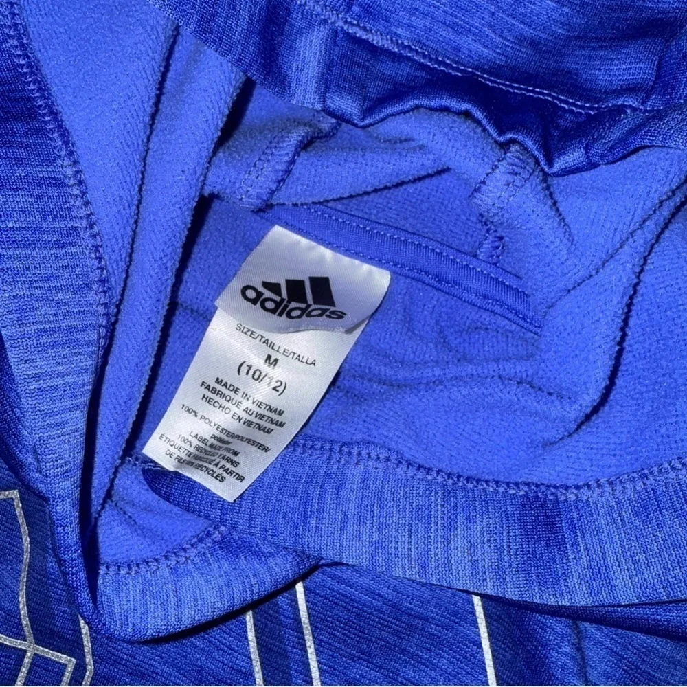 Blue Adidas Logo Hoodie - Girls Size Medium - Picture 6 of 6